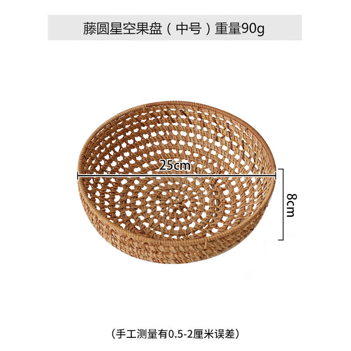 Ladies' round basket made of handwoven natural material Stornfield