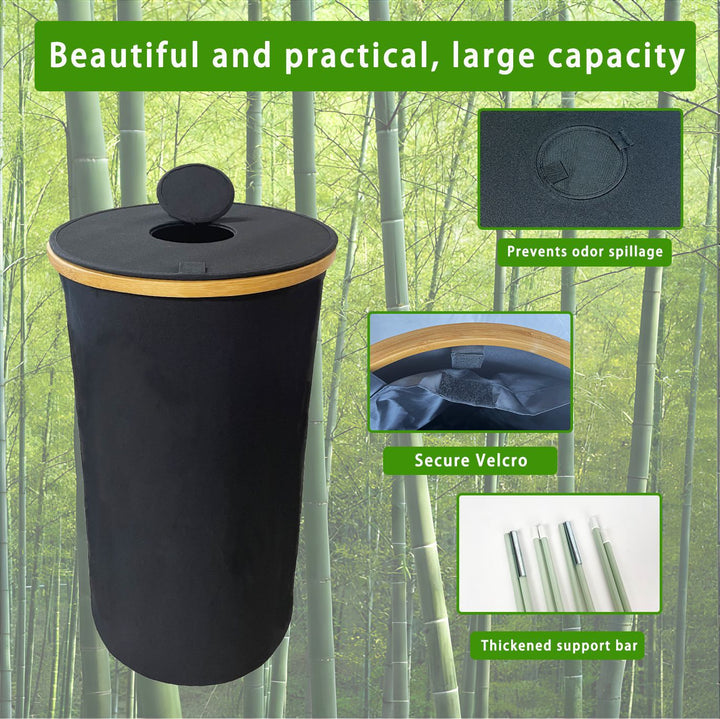 Waste bin with bamboo lid Stornfield