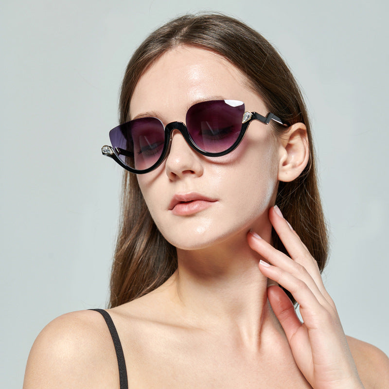 Ladies Cat-Eye Sunglasses with Glamorous Stone Accents Stornfield