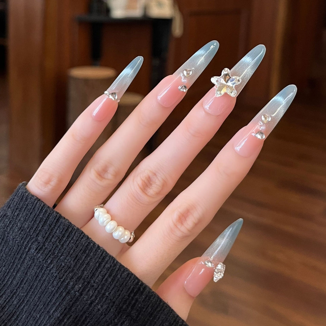 Decorative Crystal-Embellished Press-On Nail Extensions Stornfield