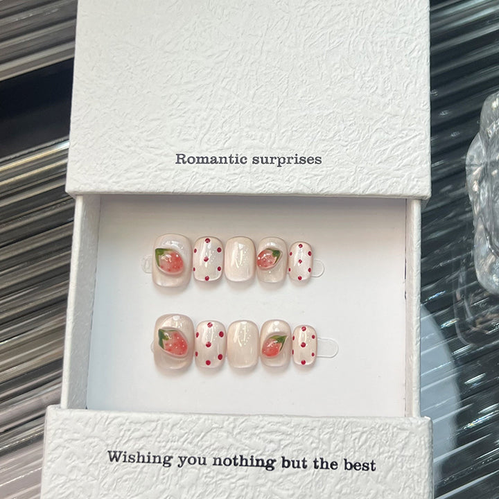 Creative Strawberry-Themed Press-On Nail Set