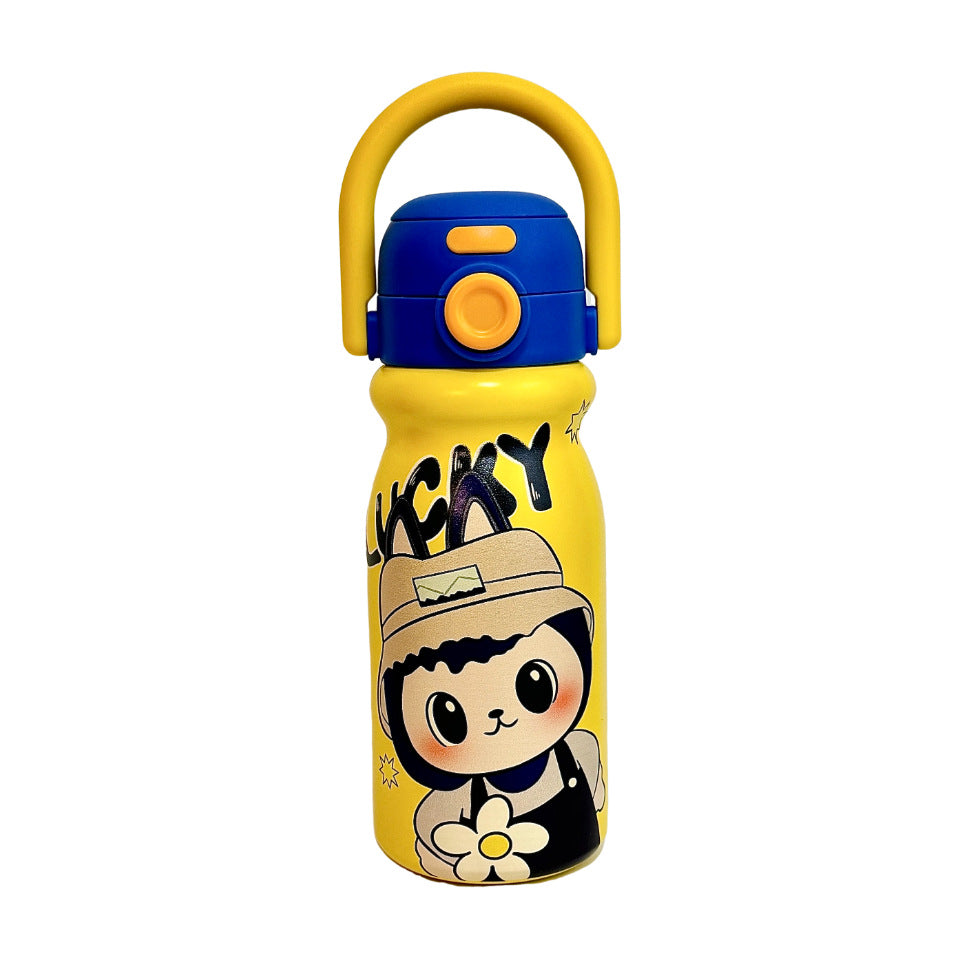 Women's water bottle with fun animal design and ergonomic carrying handle Stornfield
