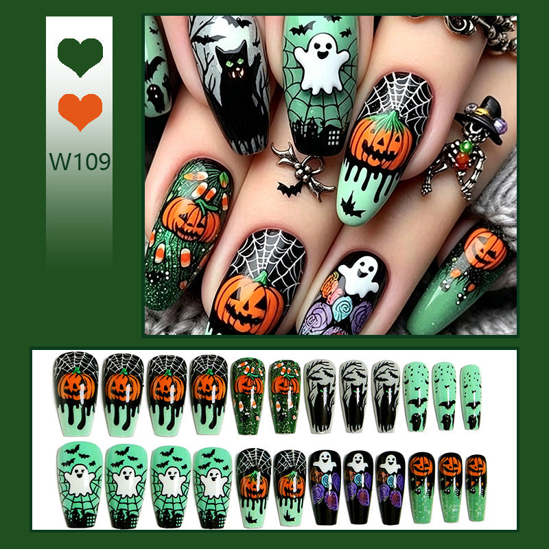 Artificial nail set with spooky Halloween designs Stornfield
