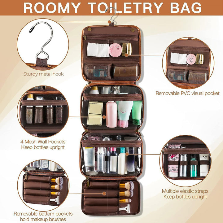 Travel cosmetic bag with multiple compartments Stornfield