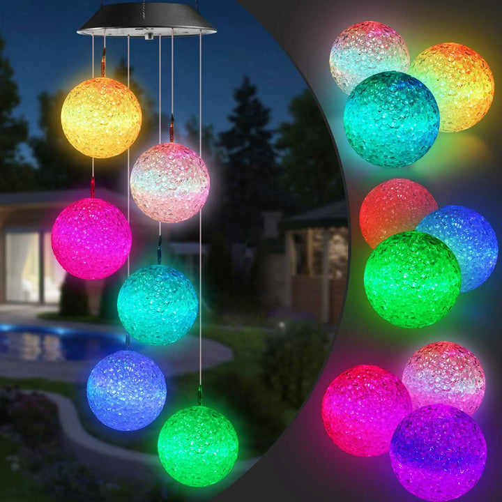 Solar-Powered Hanging Hummingbird LED Wind Chime With Color-Changing RGB Acrylic Birds And Weatherproof Top Stornfield