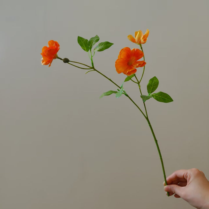 Faux Floral Stem with Lifelike Blooms