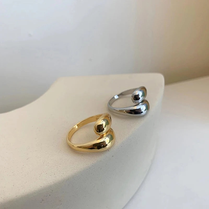 Modern double ring made of stainless steel Stornfield
