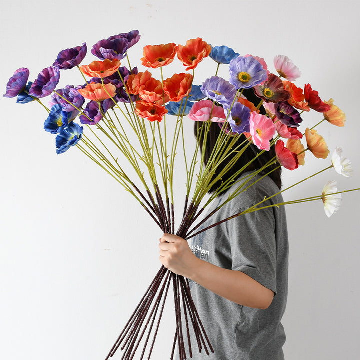 Decorative Artificial Poppy Flower Stem
