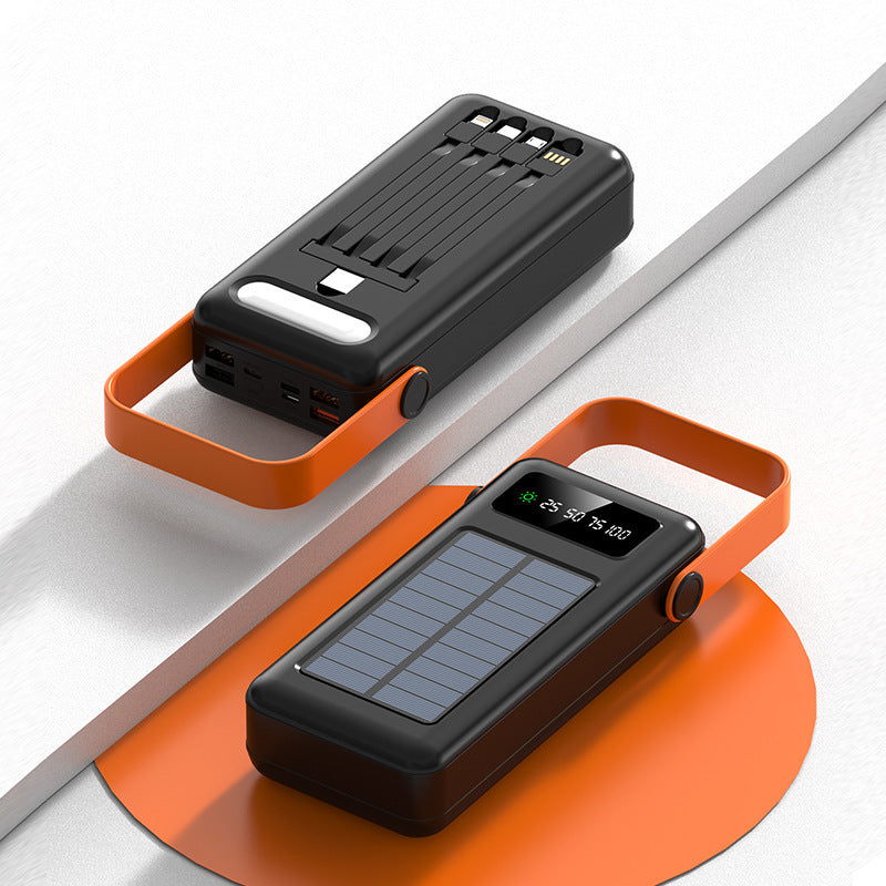 Multifunctional Solar Powerbank with Integrated Charging Cables Stornfield