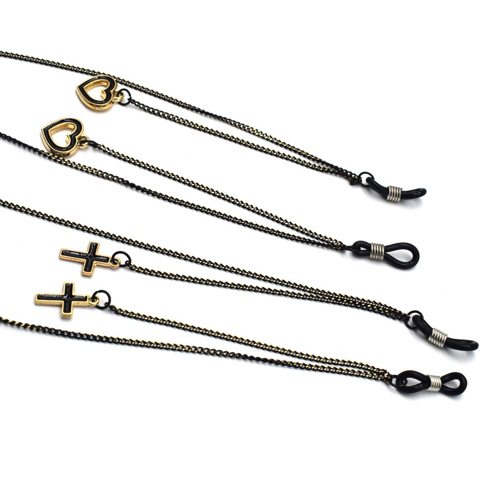 Heart-Embellished Eyewear Holder Chain Stornfield