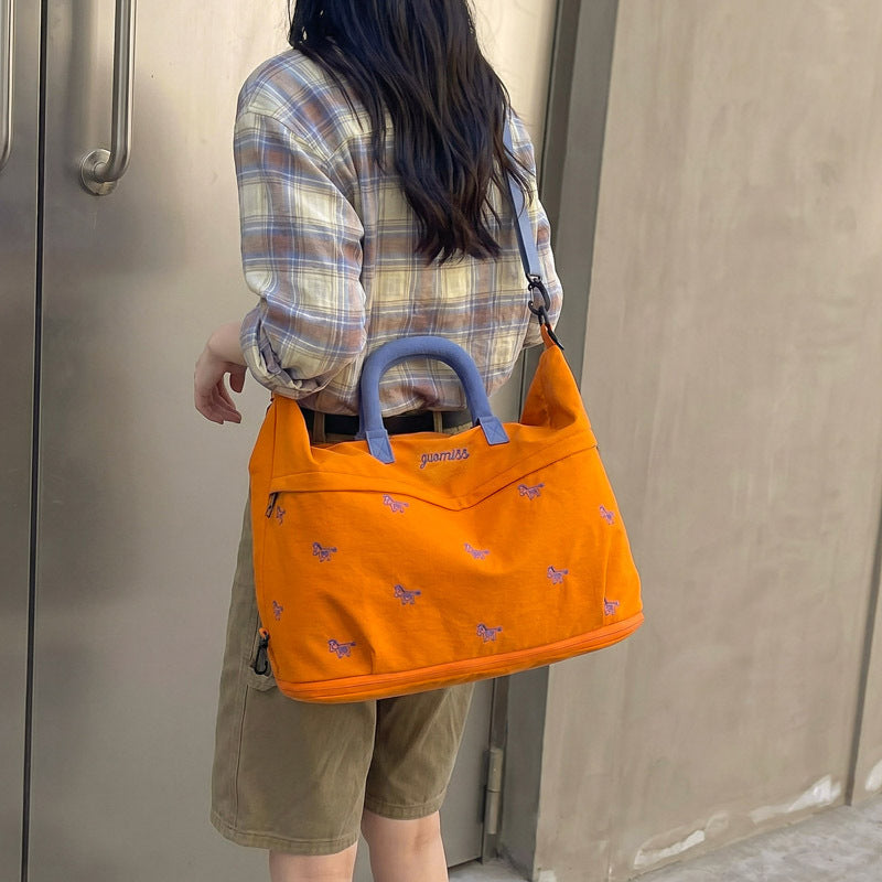 Stylish Embroidered Travel Duffel