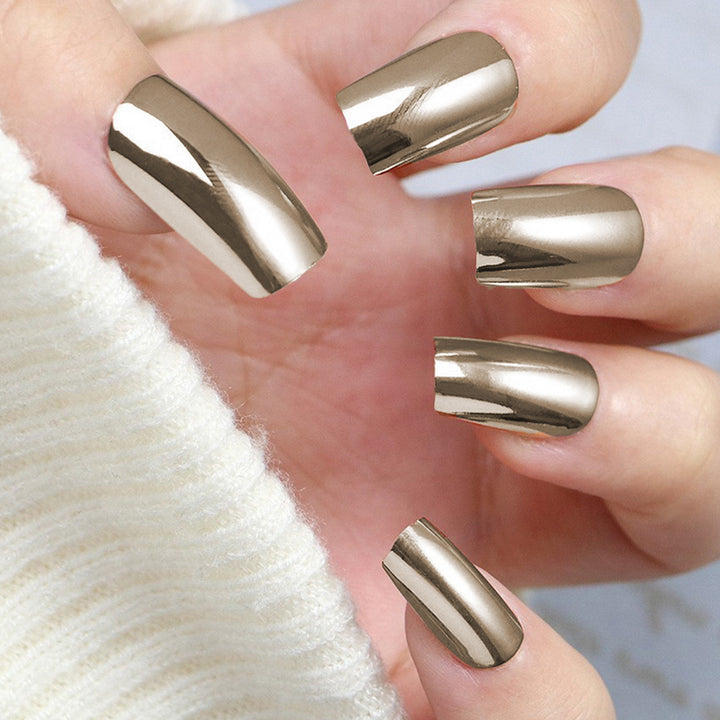 Chrome Finish Press-On Nails Stornfield