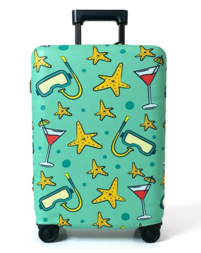 Unisex nan elastic suitcase cover with artistic marble print, shockproof fit and tear-resistant stretch material Stornfield