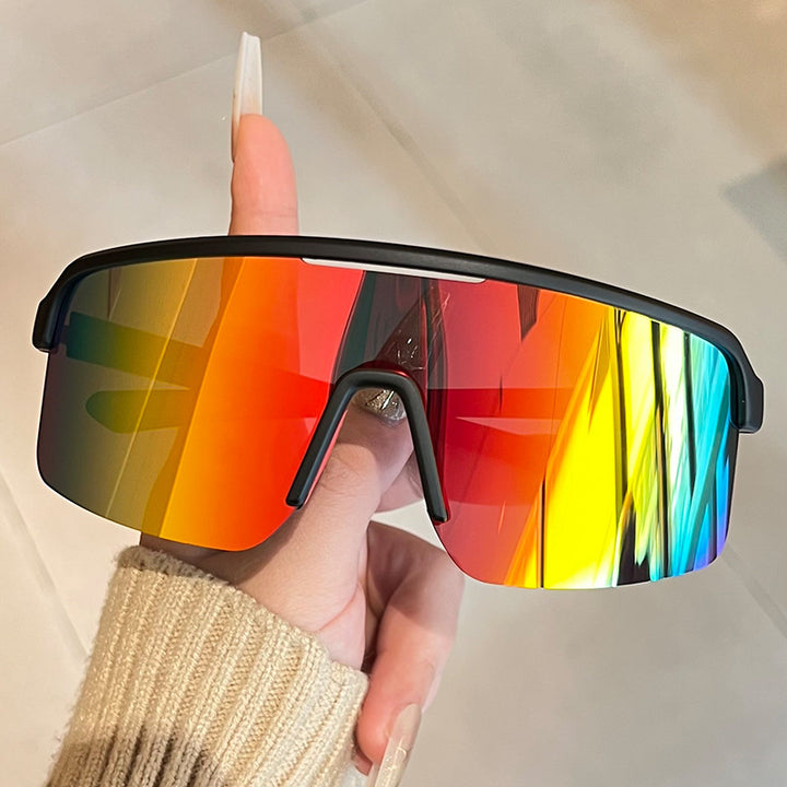 Unisex nan sporty shield sunglasses with continuous visor glass and non-slip nose pads Stornfield