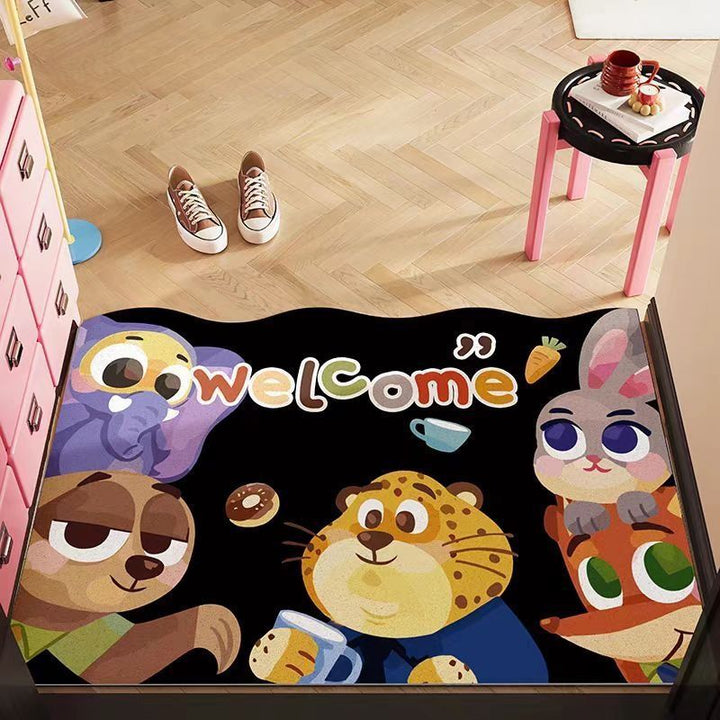 Whimsical Animal-Themed Welcome Mat