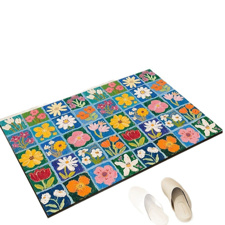 Floral Patterned Multi-Functional Floor Mat
