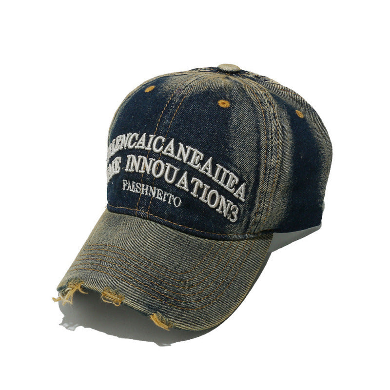 Women's Distressed Denim Graphic Baseball Cap Stornfield