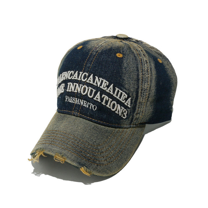 Women's Distressed Denim Graphic Baseball Cap Stornfield