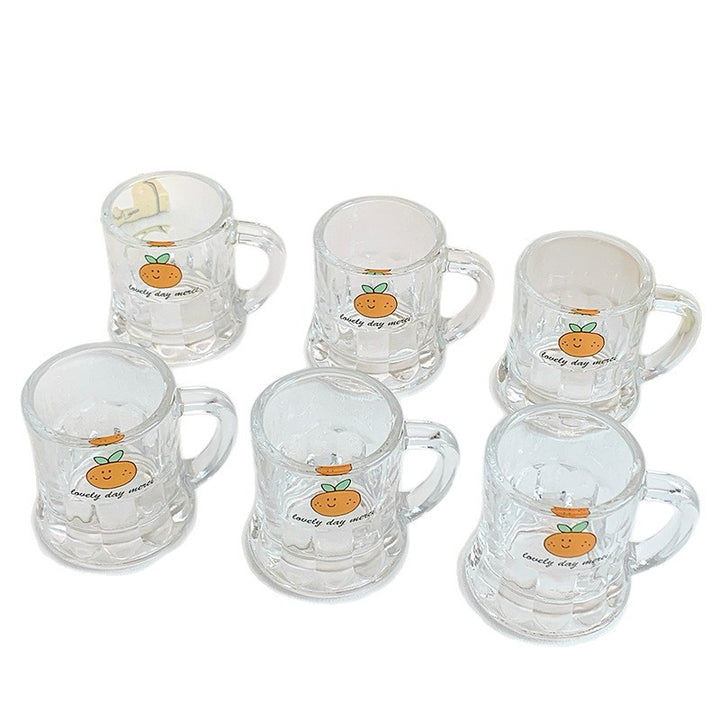 Ceramic mugs set with cheerful orange design Stornfield