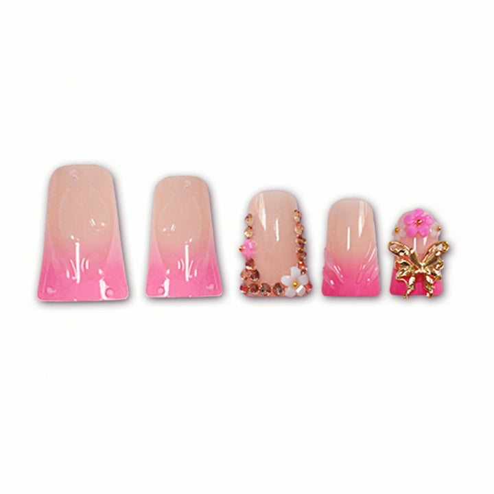 Artistic Long Nail Extensions with Floral Accents Stornfield