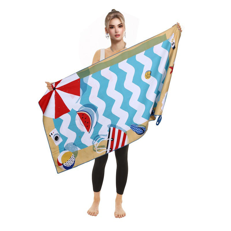 Women's beach towel with colorful flamingo pattern Stornfield