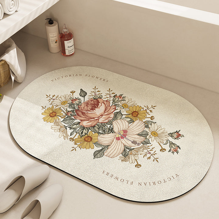 Floral Inspirational Bath Mat