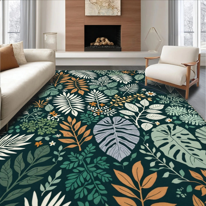 Plush Cherry-Patterned Area Rug