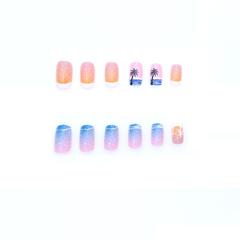 Artistic Summer-Themed Acrylic Nail Design Stornfield