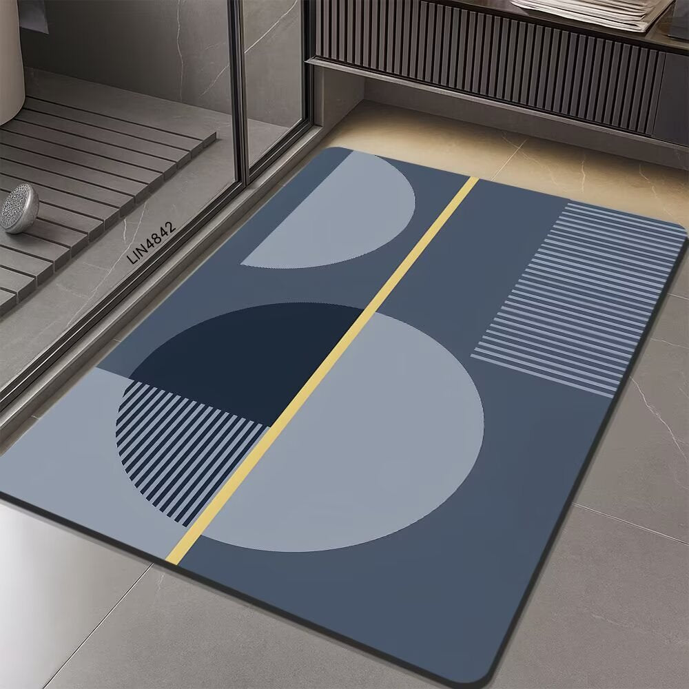 Geometric Hexagonal Pattern Bath Mat Stornfield
