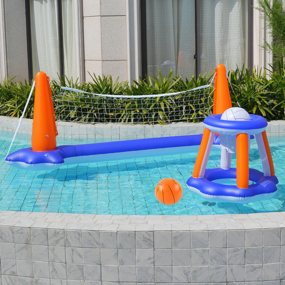 Unisex Inflatable Water Play Set with Volleyball and Basketball Net Stornfield