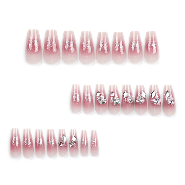 Glamorous artificial nails with glitter and crystal embellishment Stornfield