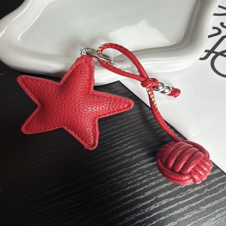 Leather Star Charm Keychain Stornfield