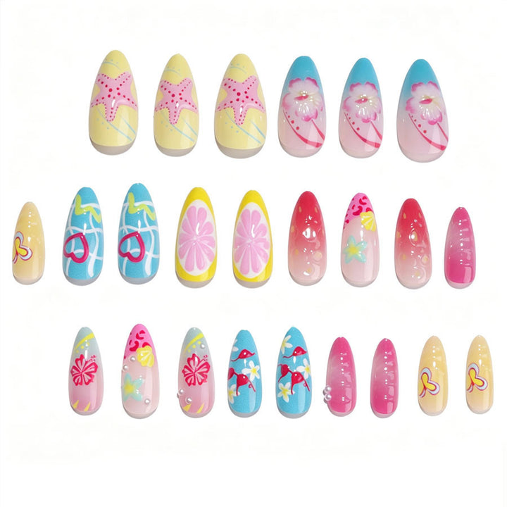 Creative nail art set with colorful summer motifs Stornfield