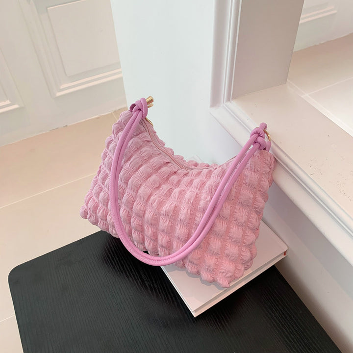 Plush Textured Satchel Bag