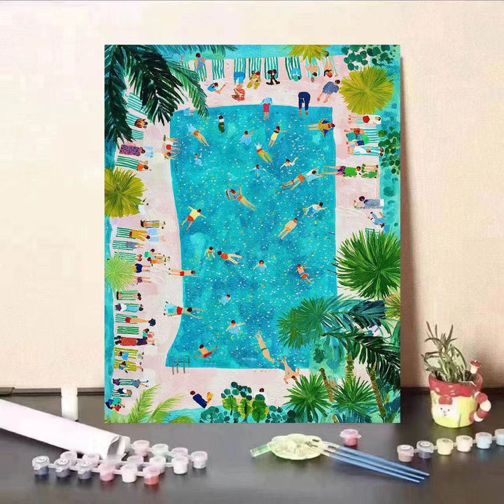 Creative Poolside Scene Paint by Numbers Kit Stornfield