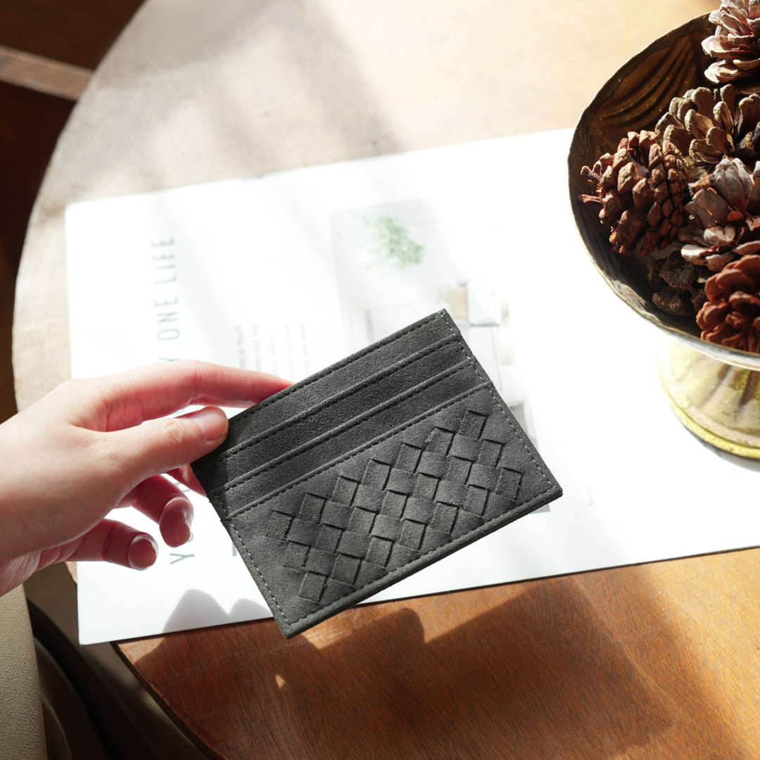Textured Leather Credit Card Holder