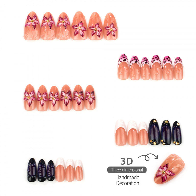 Floral Design Decorative Press-On Nails