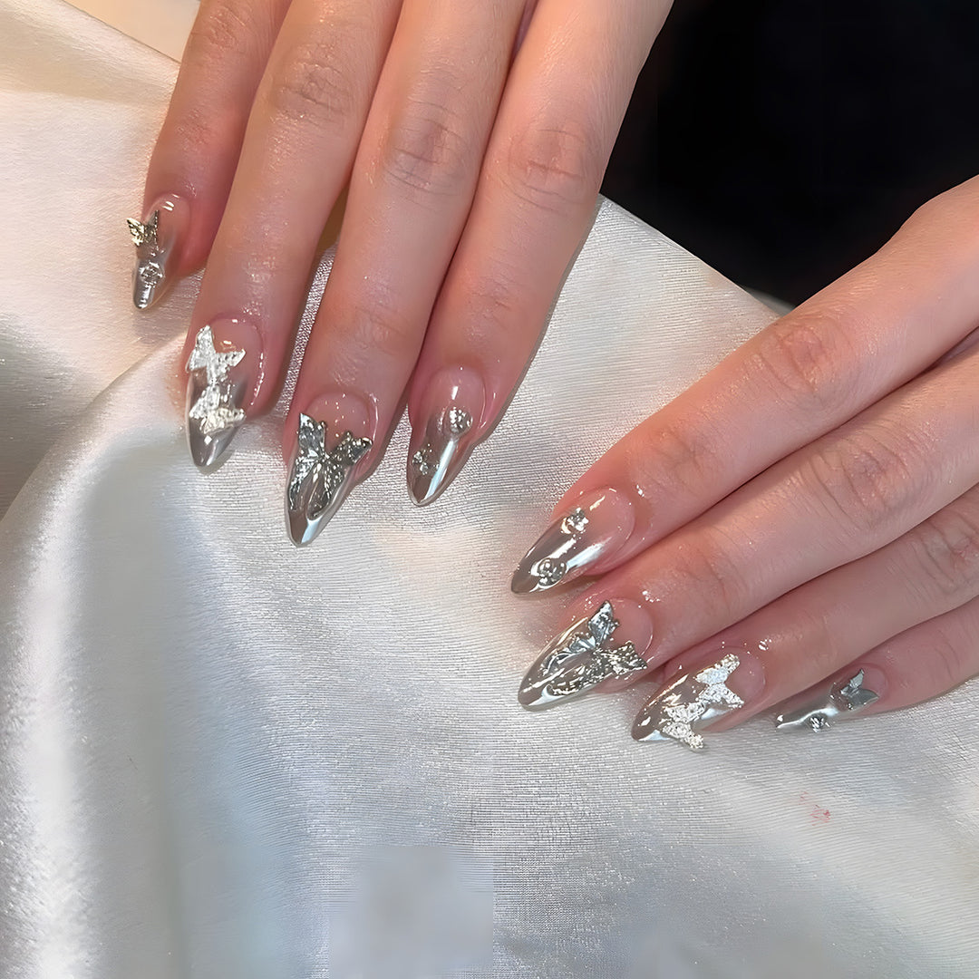 Glamorous Metallic Stiletto Press-On Nails Stornfield