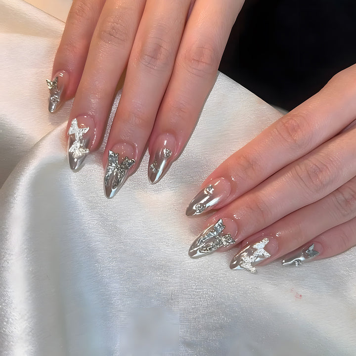 Glamorous Metallic Stiletto Press-On Nails Stornfield