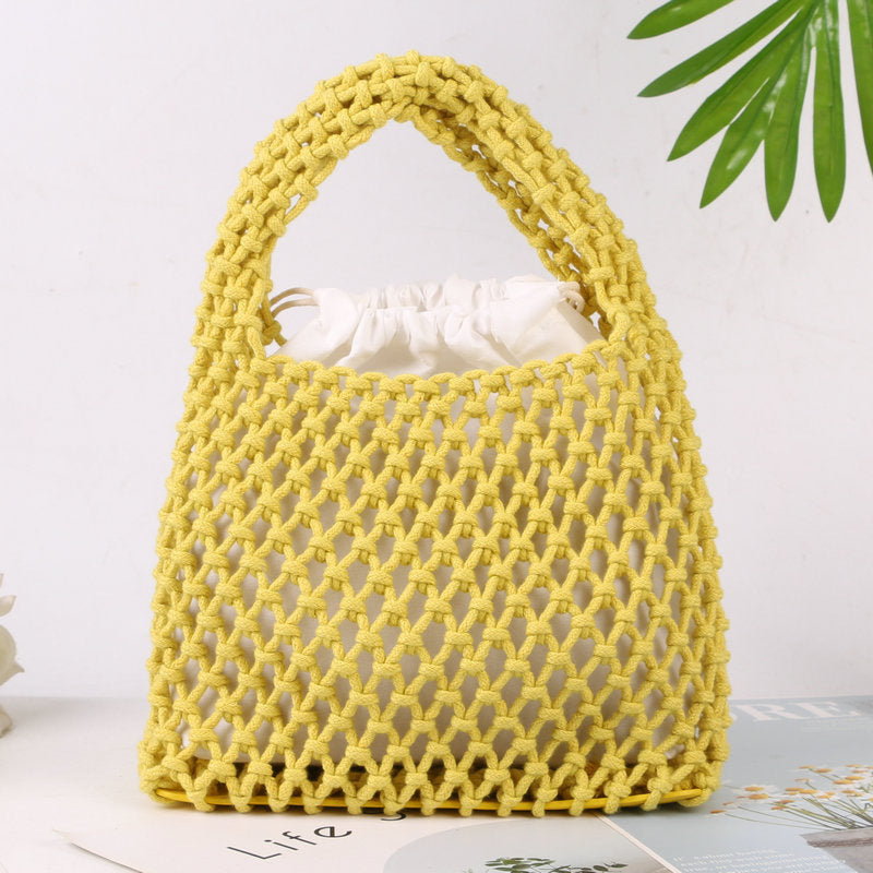 Hand-knotted tote bag made of natural cotton Stornfield