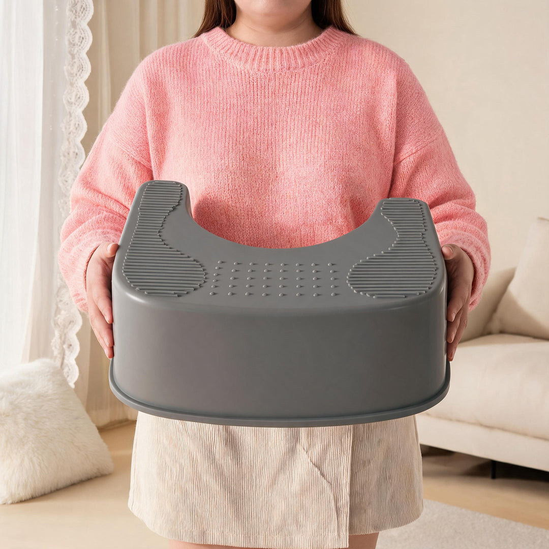 Ergonomic Toilet Footstool with Anti-Slip Pads and Curved Squat Posture Design