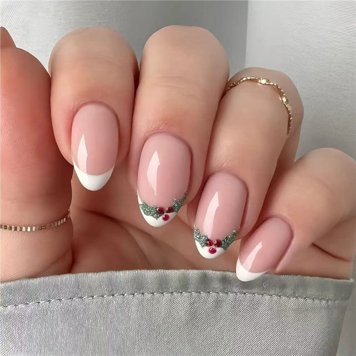 Holiday-Themed French Tip Nail Art Stornfield