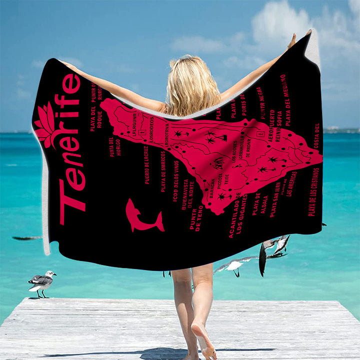 Beach towel with unique geographical motifs Stornfield