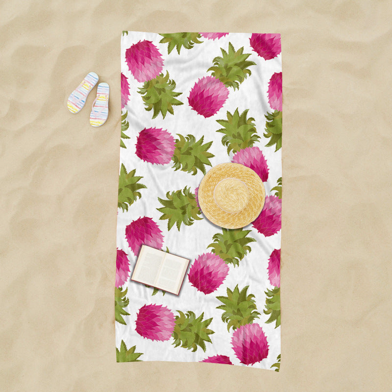 Beach towel with exotic pineapple and palm pattern Stornfield
