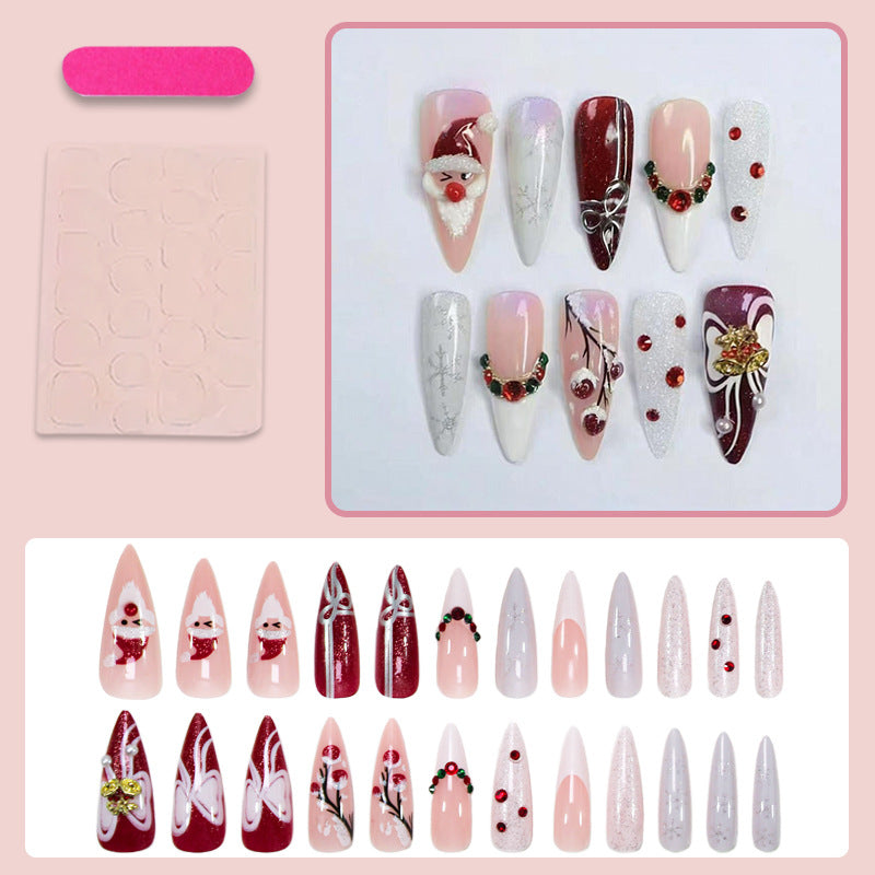 Artificial nail set with festive snowmen and Christmas motifs Stornfield