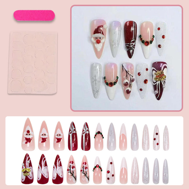 Artificial nail set with festive snowmen and Christmas motifs Stornfield