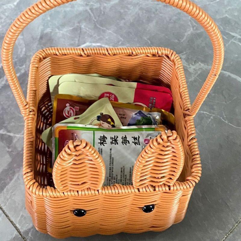 Whimsical Rabbit-Shaped Woven Basket Stornfield
