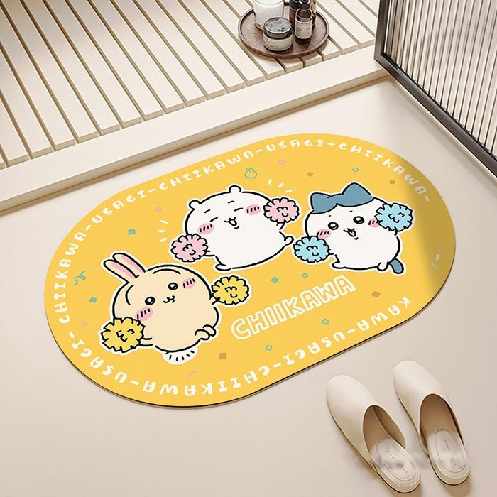 Cartoon-Themed Absorbent Bath Mat
