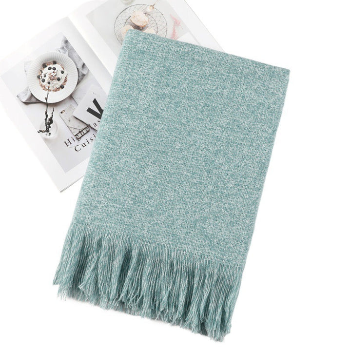 Textured Fringed Throw Blanket