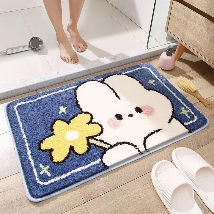 Cartoon-Like Plush Bath Mat for Home